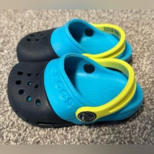 CROCS Kids Shoes in Blue and Yellow